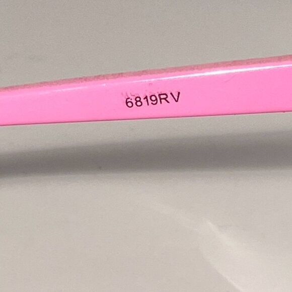 0633 Pink Plastic and Gold Metal Mirrored Green Lense Sunglasses New - Picture 11 of 12